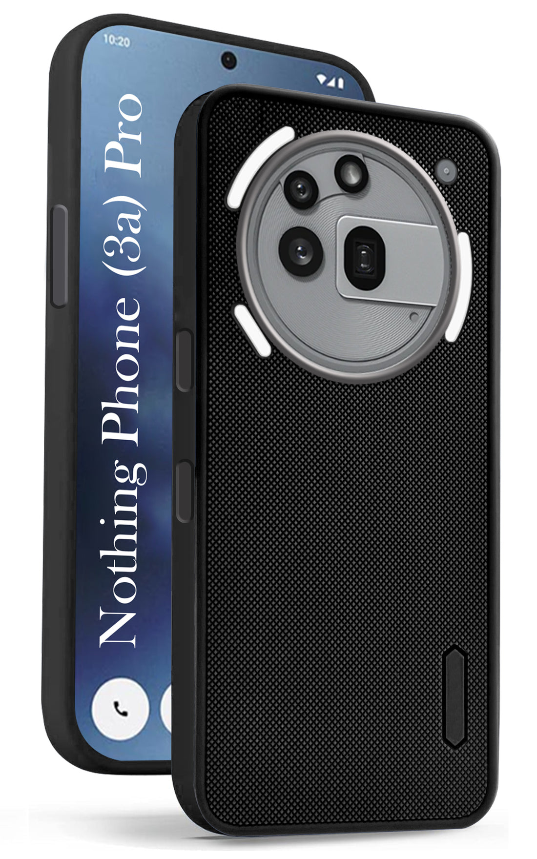 For Nothing Phone 3A Pro 5G Back Cover Case (Textured Grip Design | Micro-Fiber Cloth Inside | Slim and Light Weight | Soft Touch and Feel | Black)