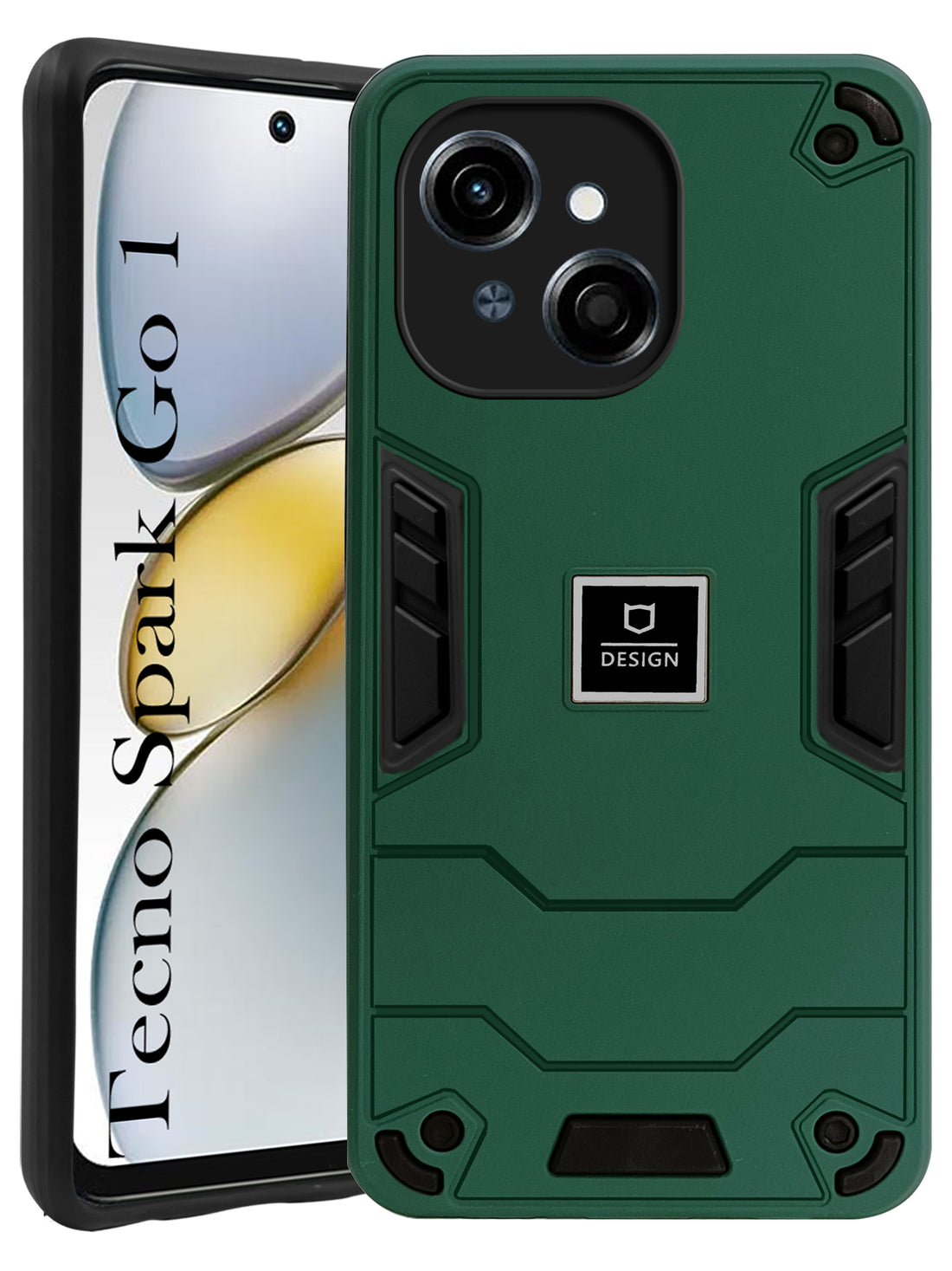 For Tecno Spark Go 1 Back Cover Case (Lightweight Hybrid Shockproof Polycarbonate)