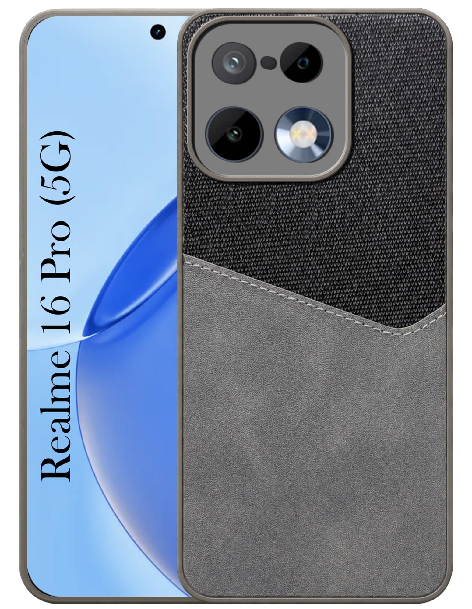 For Realme 16 Pro Back Cover Case (Dual PU Leather Stitch | Professional Minimalist | Soft and Flexible)