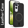 For Vivo Y400 Back Cover Case Leather Finish (MagSafe Compatible Wireless Charging | Soft Touch | Camera Bump Protection)