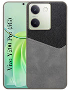 For Vivo Y200 Pro 5G Back Cover Case (Dual PU Leather Stitch | Professional Minimalist | Soft and Flexible)