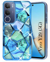 For Vivo Y29 Back Cover Case Girls (Dual Design Glitter Sparkle and Detachable Diamond Print Case | Soft and Flexible)