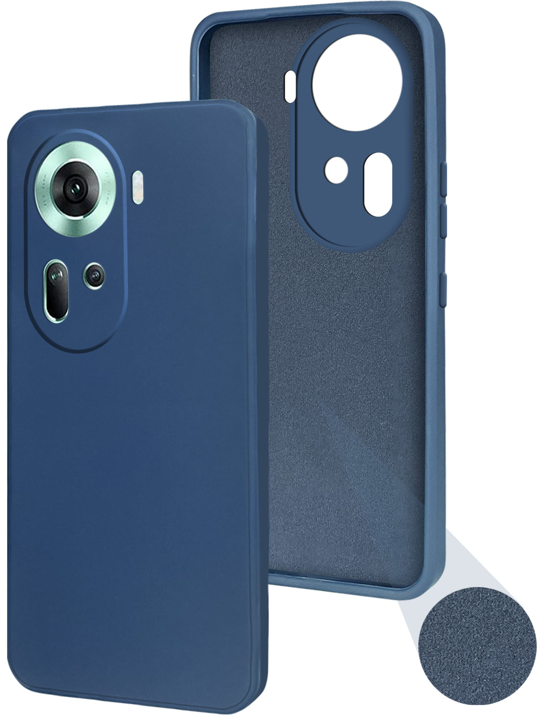 For Oppo Reno11 5G Back Cover Case (Matte Finish Silicone with Inside Fiber cloth)