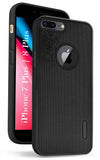 For Apple iPhone 7 Plus | iPhone 8 Plus Back Cover Case (Textured Grip Design | Micro-Fiber Cloth Inside | Slim and Light Weight | Soft Touch and Feel | Black)