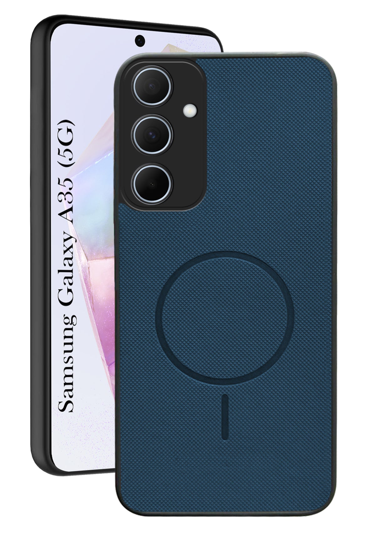 For Samsung Galaxy A35 5G Back Cover Case PU Leather (Texture Grip Design | Professional Minimalist | Camera Protection | Soft and Flexible)