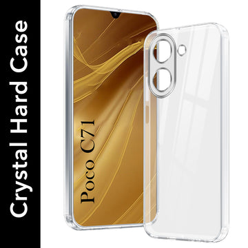 For Poco C71 Back Cover Case (Hybrid Crystal panel with Side Soft PU | Camera Protection | HD Clear Shockproof)