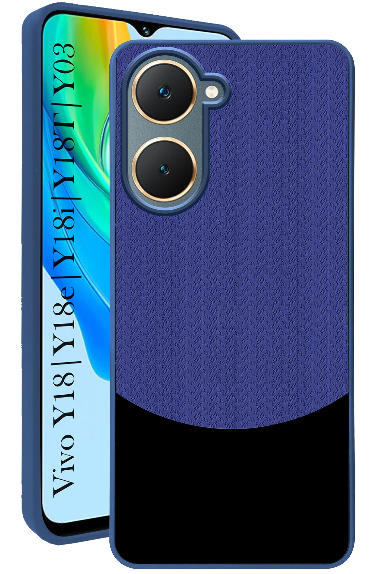 For Vivo Y18 | Y18e | Y03 | Y18i | Y18t Back Cover Case (Elegant PU Leather Finish | Premium Minimalist Professional | Camera Protection Bump)