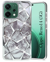 For Oppo Reno14 5G | Oppo Reno 14 5G Back Cover Case Compatible With ( Dual Design Glitter Sparkle and Detachable Diamond Print Case | Soft and Flexible)