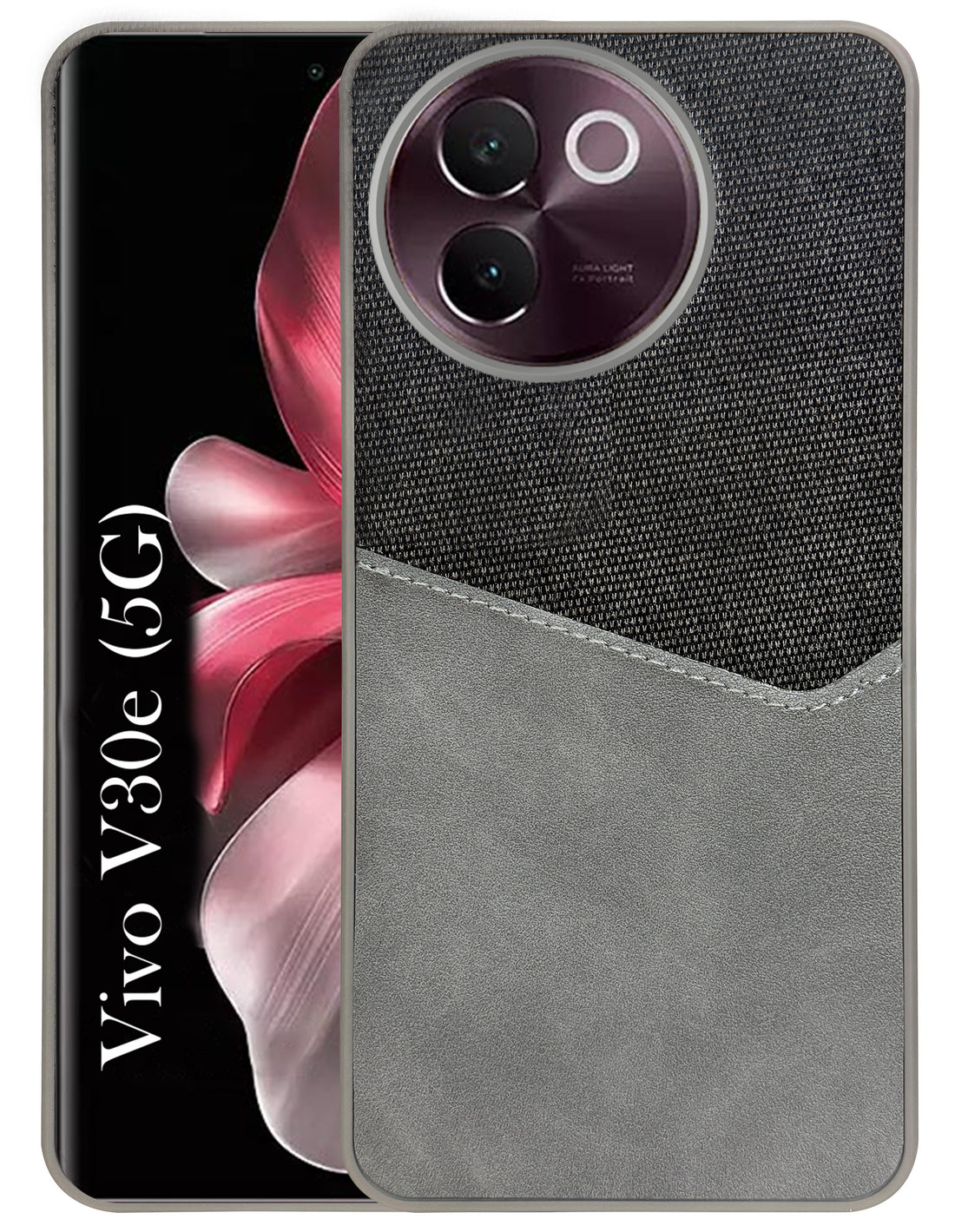 For Vivo V30e Back Cover Case (Dual PU Leather Stitch | Professional Minimalist | Soft and Flexible)