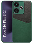 For Poco M6 Plus 5G Back Cover Case (Dual PU Leather Stitch | Professional Minimalist | Soft and Flexible)