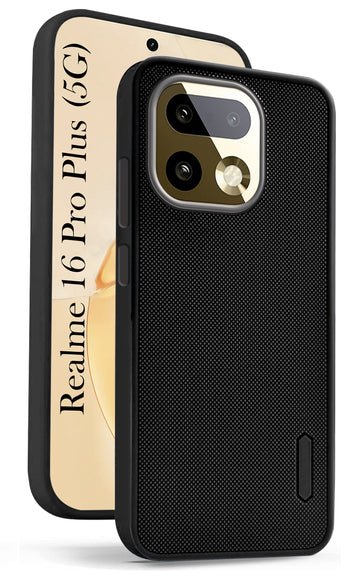 For Realme 16 Pro Plus 5G Back Cover Case Rubberised (Textured Grip Design | Micro-Fiber Cloth Inside | Slim and Light Weight | Soft Touch and Feel)