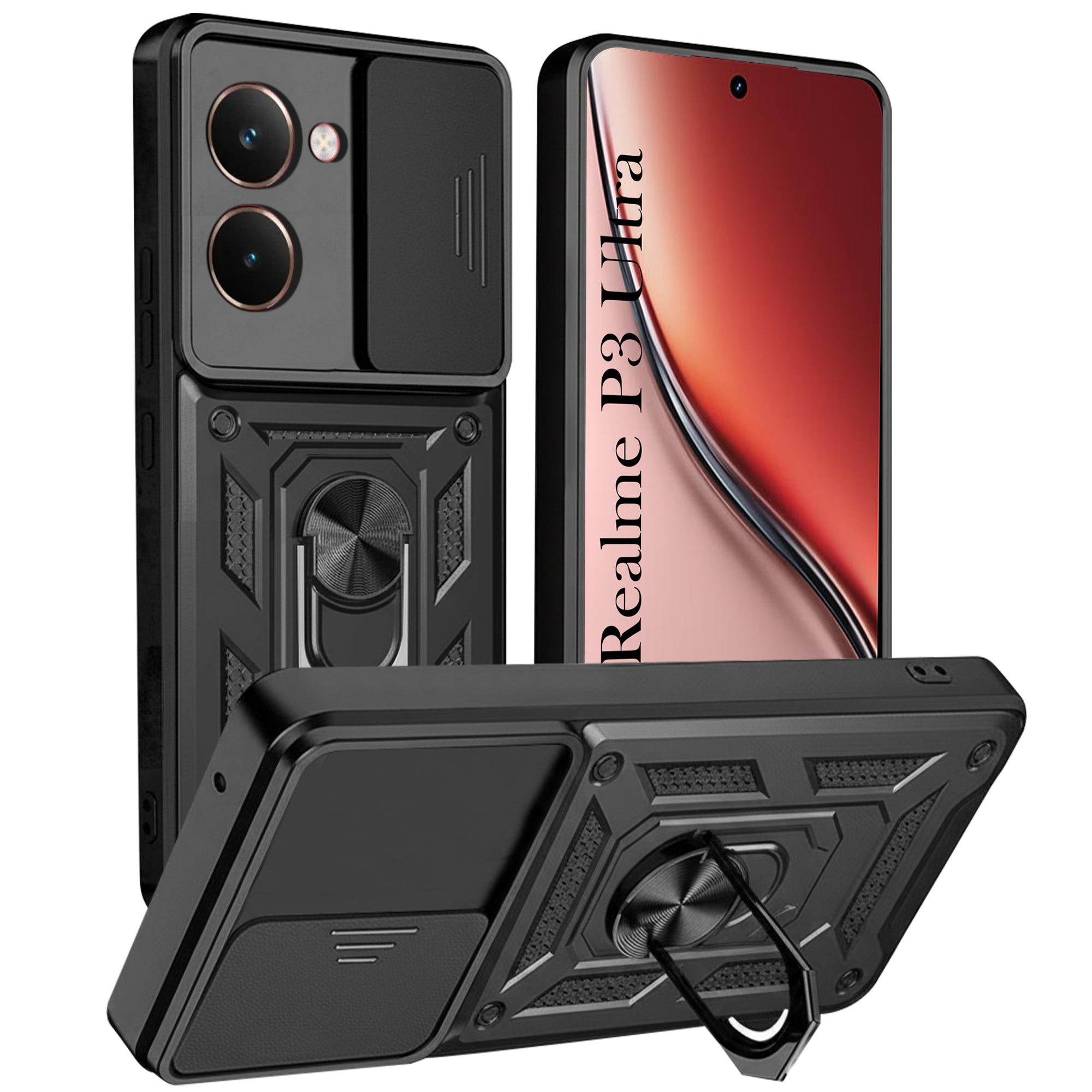 For Realme P3 Ultra Back Cover Case (Hybrid Dual Armor Polycarbonate)