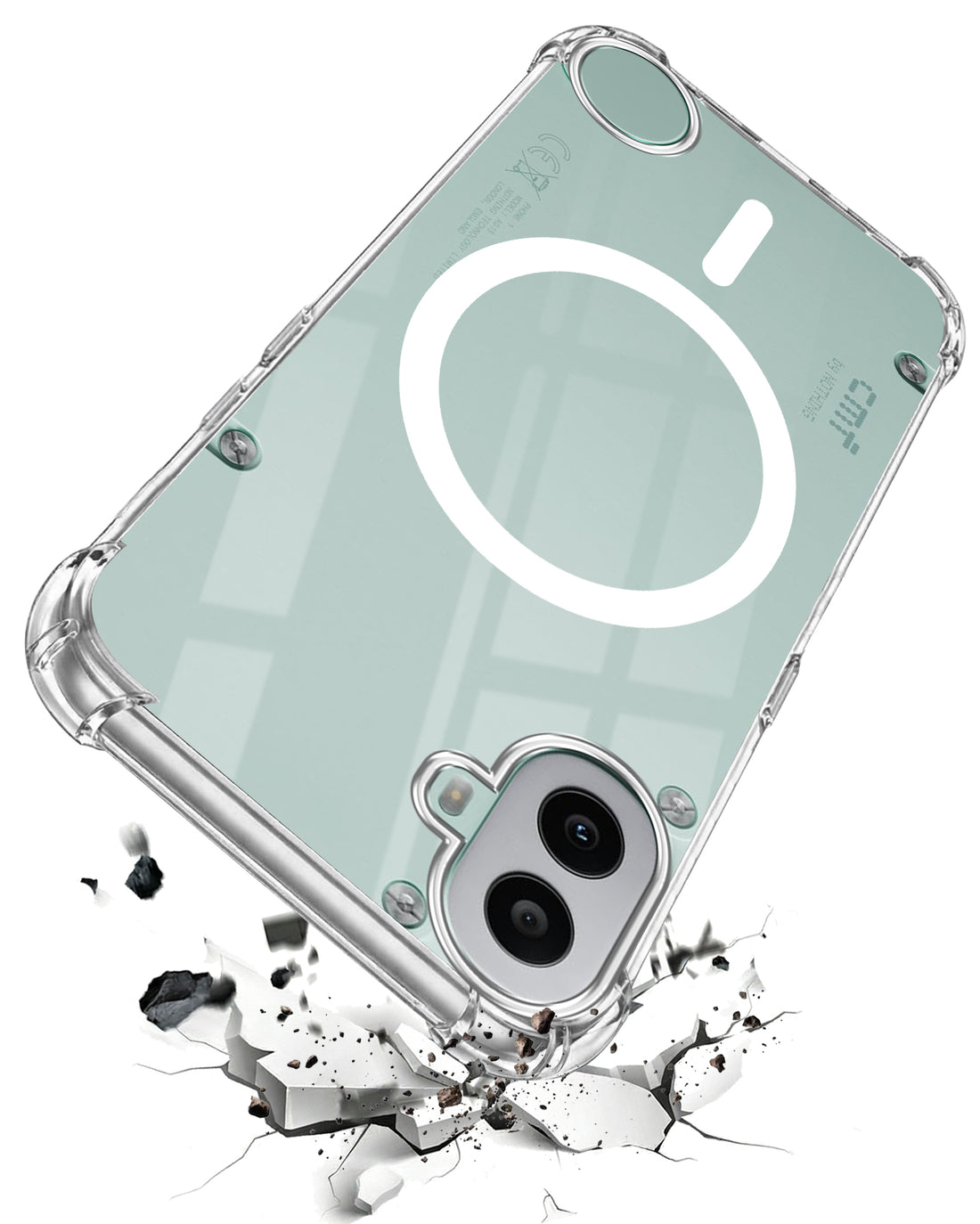 For Nothing CMF Phone 1 Back Cover Shockproof Crystal-Clear (Magsafe Wireless Support | Drop & Camera Protection | Hard Polycarbonate)
