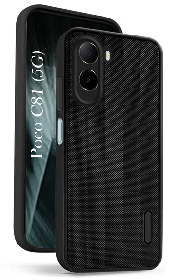 For POCO C81 5G Back Cover Case Rubberised (Textured Grip Design | Micro-Fiber Cloth Inside | Slim and Light Weight | Soft Touch and Feel)