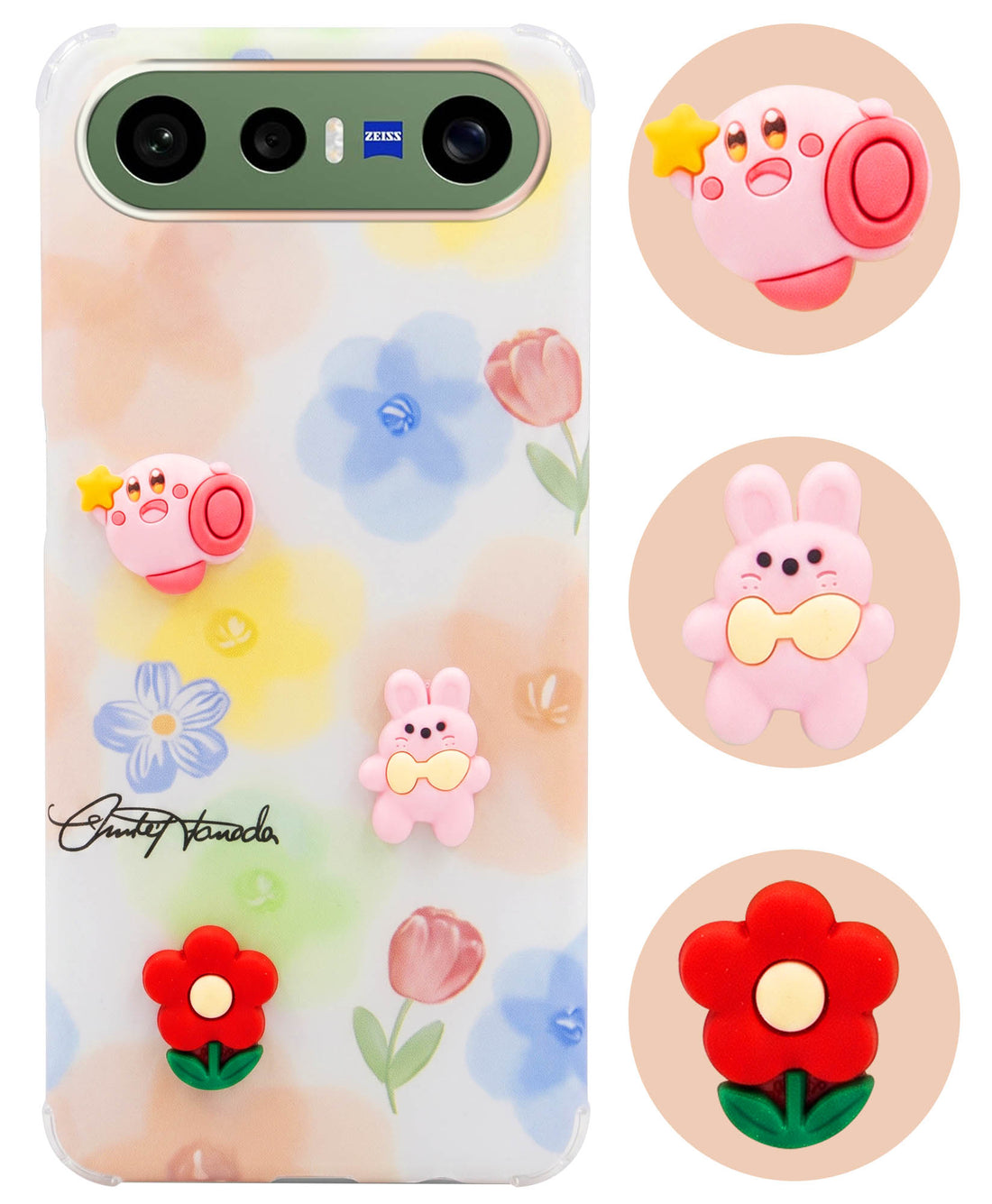 For Vivo X300 FE Back Cover Case (3D Cute Cartoons | Hard Back Side Soft | Matte Premium Finish | HD Printing)