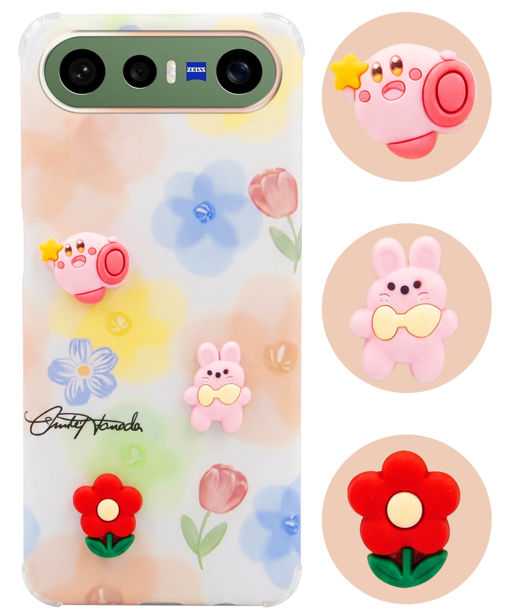 For Vivo X300 FE Back Cover Case (3D Cute Cartoons | Hard Back Side Soft | Matte Premium Finish | HD Printing)