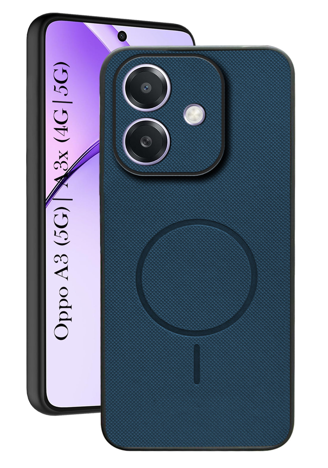 For Oppo A3X (4G/5G) | Oppo A3 5G Back Cover Case PU Leather (Texture Grip Design | Professional Minimalist | Camera Protection | Soft and Flexible)