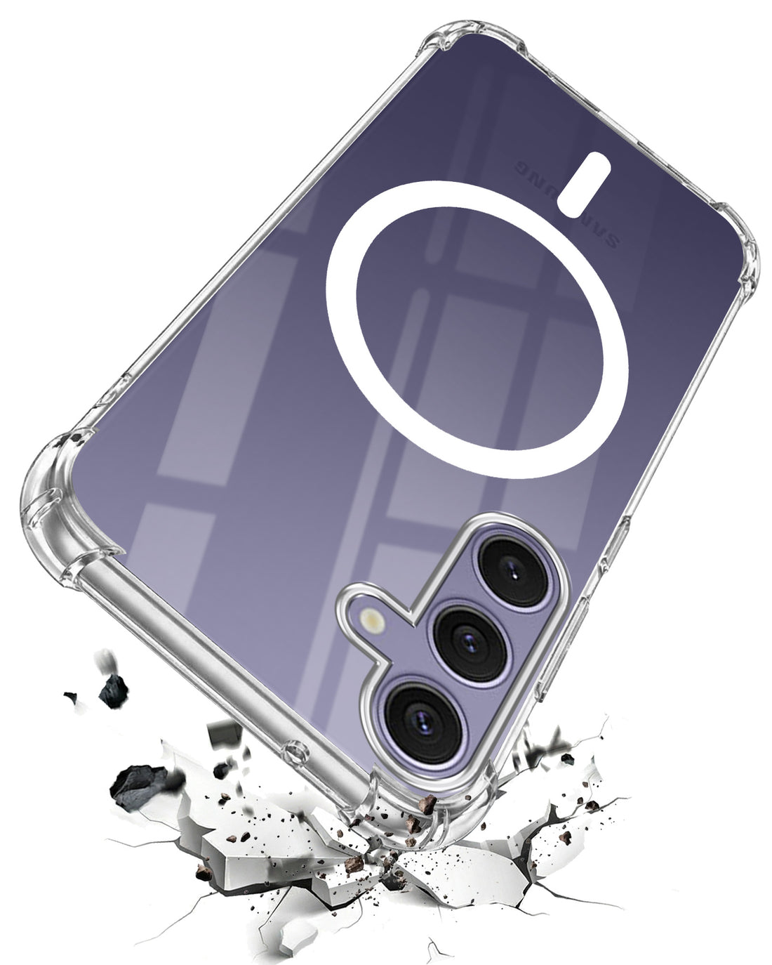 For Samsung Galaxy S24 Plus Back Cover Shockproof Crystal-Clear (Magsafe Wireless Support | Drop & Camera Protection | Hard Polycarbonate)