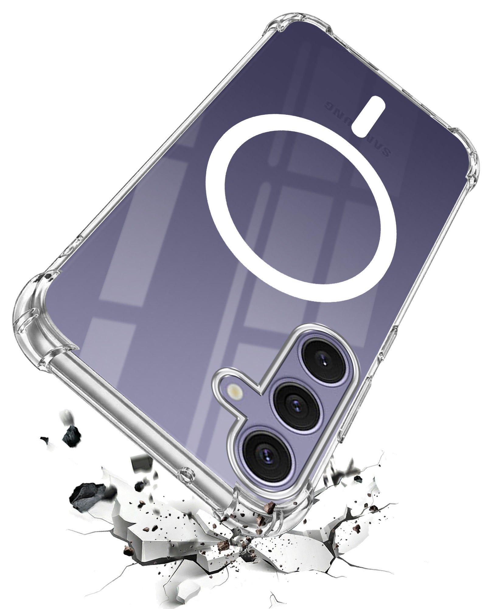For Samsung Galaxy S24 Plus Back Cover Shockproof Crystal-Clear (Magsafe Wireless Support | Drop & Camera Protection | Hard Polycarbonate)