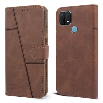 For Oppo A35 Flip Cover Case ( Stitched Leather with Magnetic Closure)
