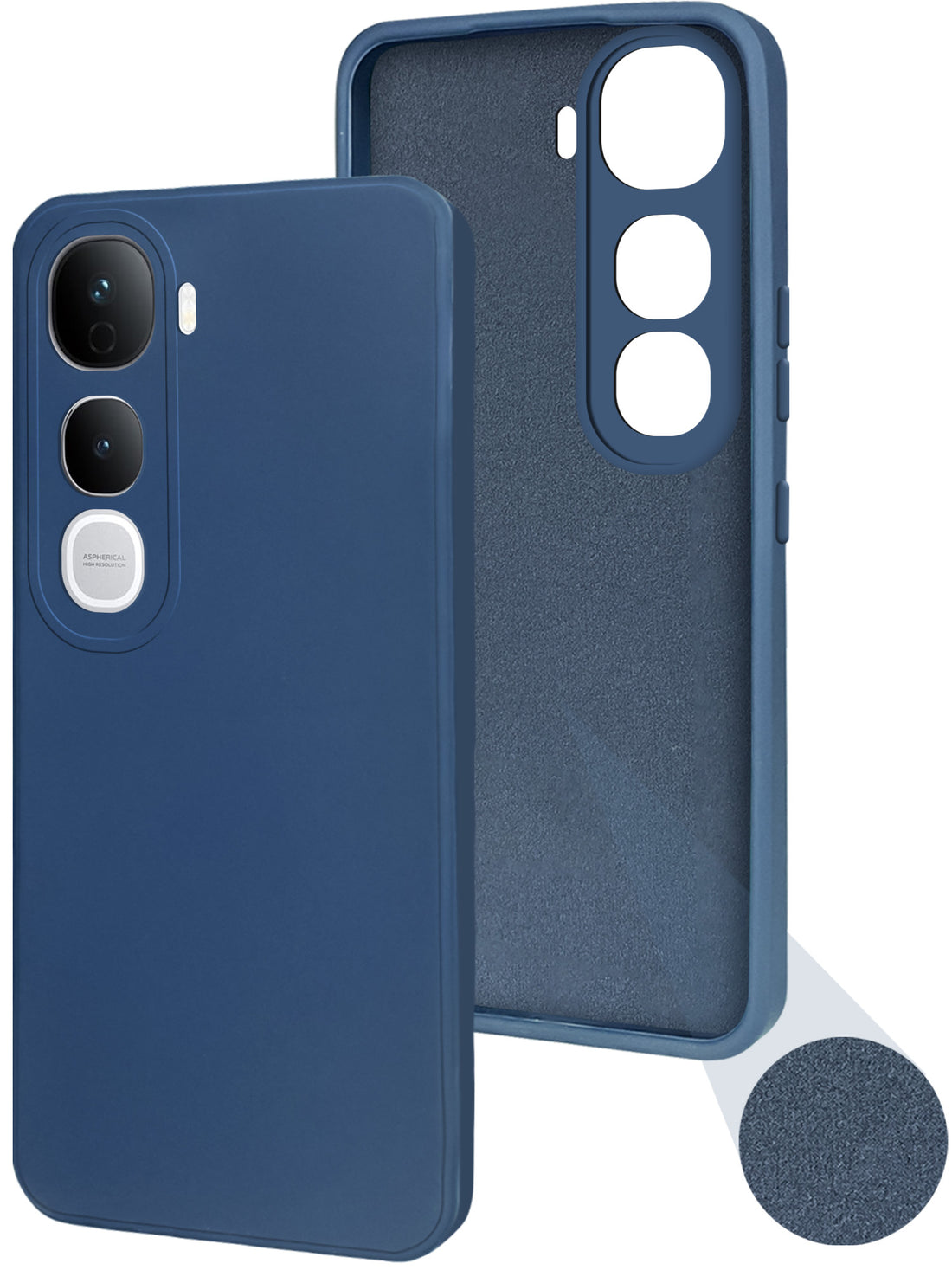 For Vivo Y400 Pro Back Cover Case ( Matte Finish Silicone with Inside Fiber cloth)