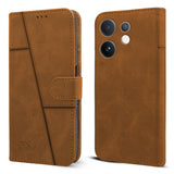 For Vivo V60 | Vivo T4 Pro Flip Cover Case ( Stitched Leather with Magnetic Closure)