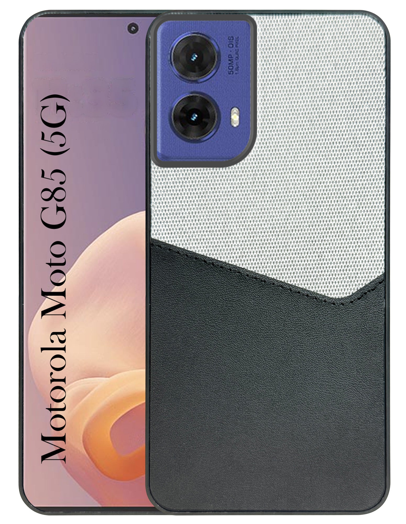 For Motorola Moto G85 5G Back Cover Case (Dual PU Leather Stitch | Professional Minimalist | Soft and Flexible)