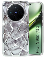For Vivo X200 Back Cover Case (Dual Design Glitter Sparkle and Detachable Diamond Print Case | Soft and Flexible)