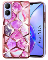 For Vivo Y17s Back Cover Case (Dual Design Glitter Sparkle and Detachable Diamond Print Case | Soft and Flexible)