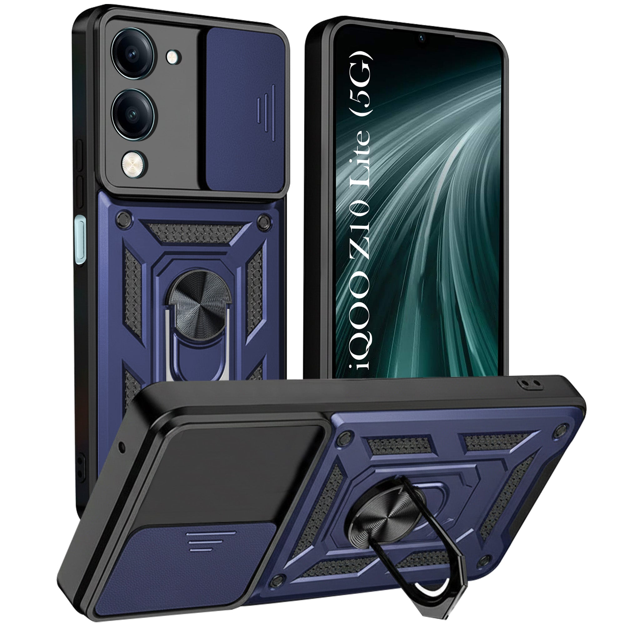 For Vivo iQOO Z10 Lite Back Cover Case (Hybrid Dual Armor Polycarbonate)