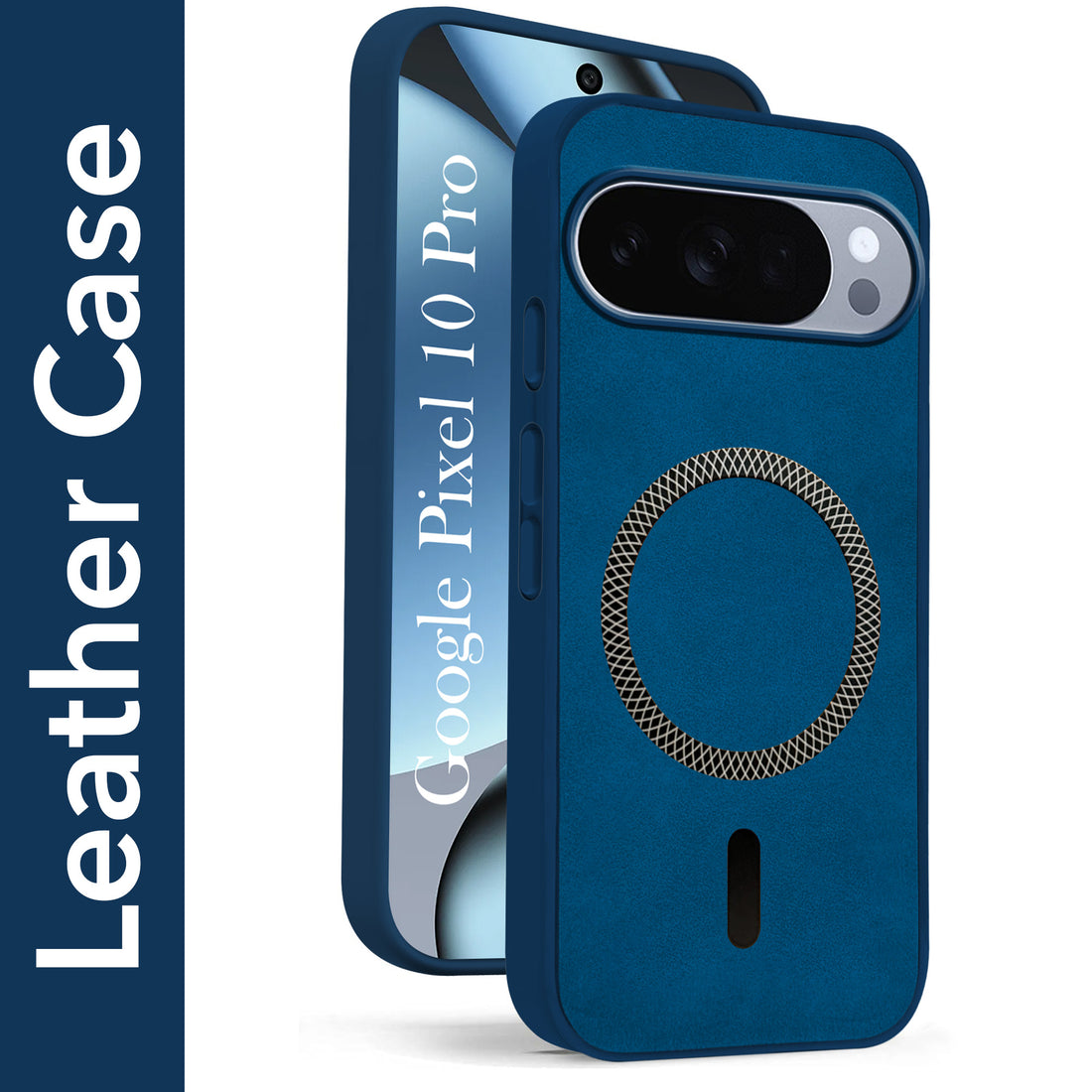 For Google Pixel 10 Pro Back Cover Case Leather Finish (MagSafe Compatible Wireless Charging | Soft Touch | Camera Bump Protection)