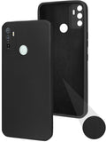 For Oppo A32 Back Cover Case ( Matte Finish Silicone with Inside Fiber cloth)