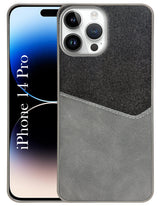 For Apple iPhone 14 Pro Back Cover Case (Dual PU Leather Stitch | Professional Minimalist | Soft and Flexible)