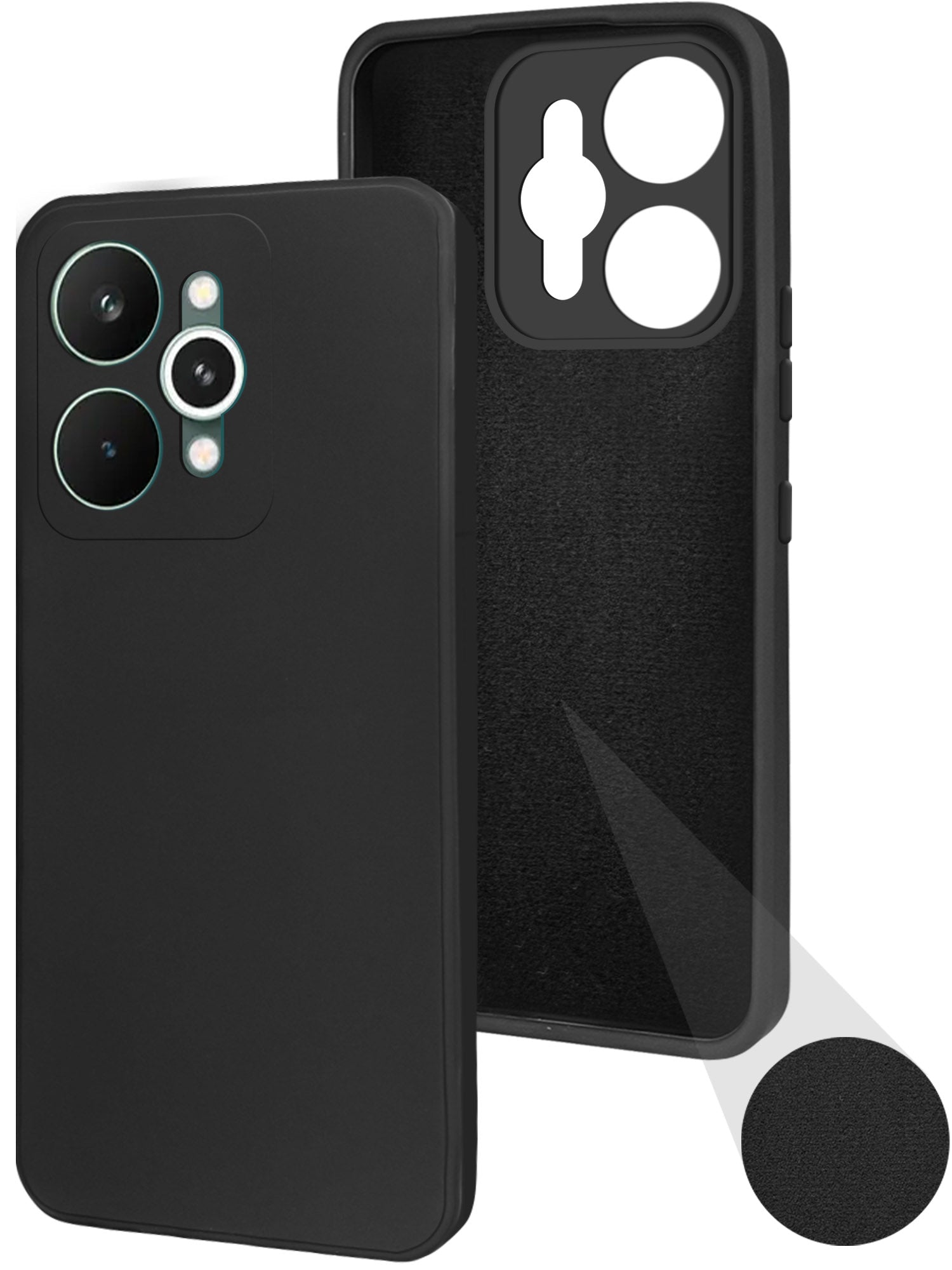 For Realme 15 Back Cover Case (Matte Finish Silicone with Inside Fiber cloth)