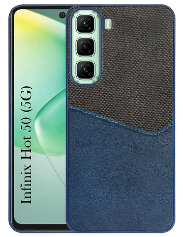 For Infinix Hot 50 5G Back Cover Case (Dual PU Leather Stitch | Professional Minimalist | Soft and Flexible)