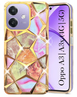 For Oppo A3X (4G/5G) | Oppo A3 5G  Back Cover Case ( Dual Design Glitter Sparkle and Detachable Diamond Print Case | Soft and Flexible)