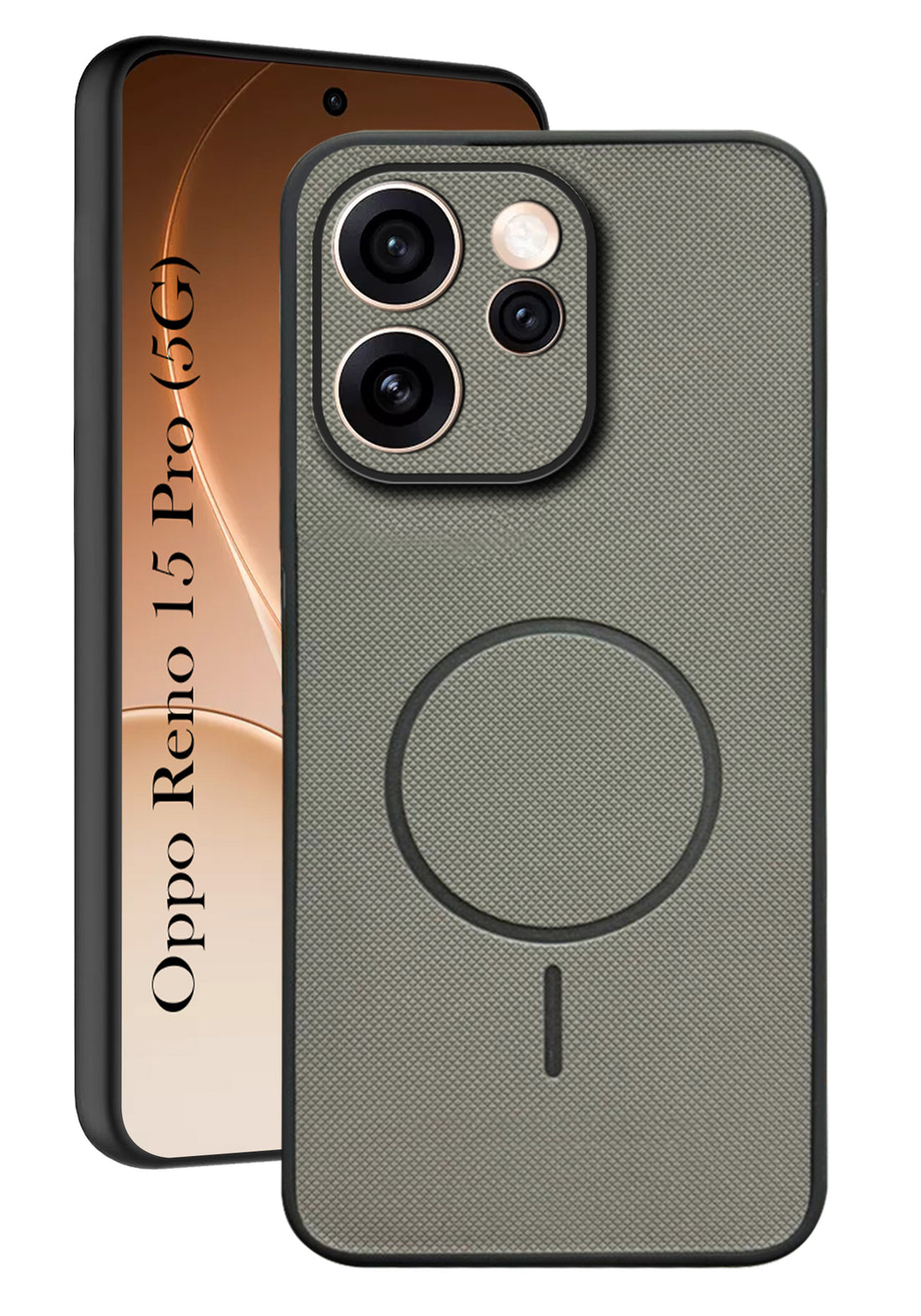 For Oppo Reno15 Pro 5G Back Cover Case PU Leather (Texture Grip Design | Professional Minimalist | Camera Protection | Soft and Flexible)