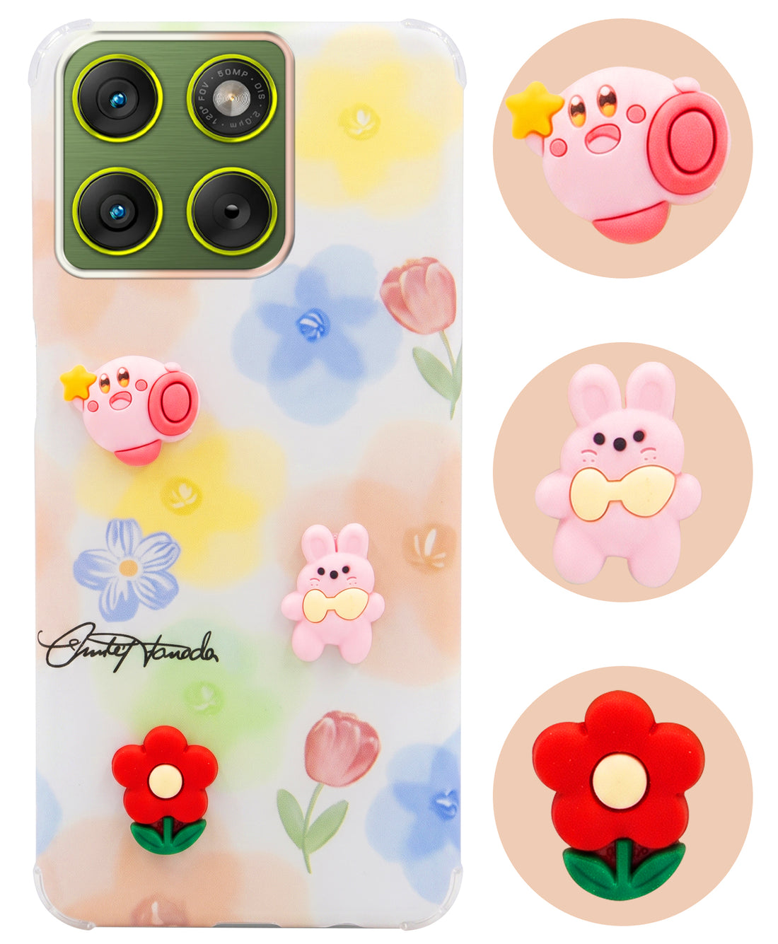 For Motorola Moto Edge 70 Back Cover Case (3D Cute Cartoons | Hard Back Side Soft | Matte Premium Finish | HD Printing)
