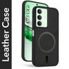 For Realme C73 Back Cover Case Leather Finish (MagSafe Compatible Wireless Charging | Soft Touch | Camera Bump Protection)