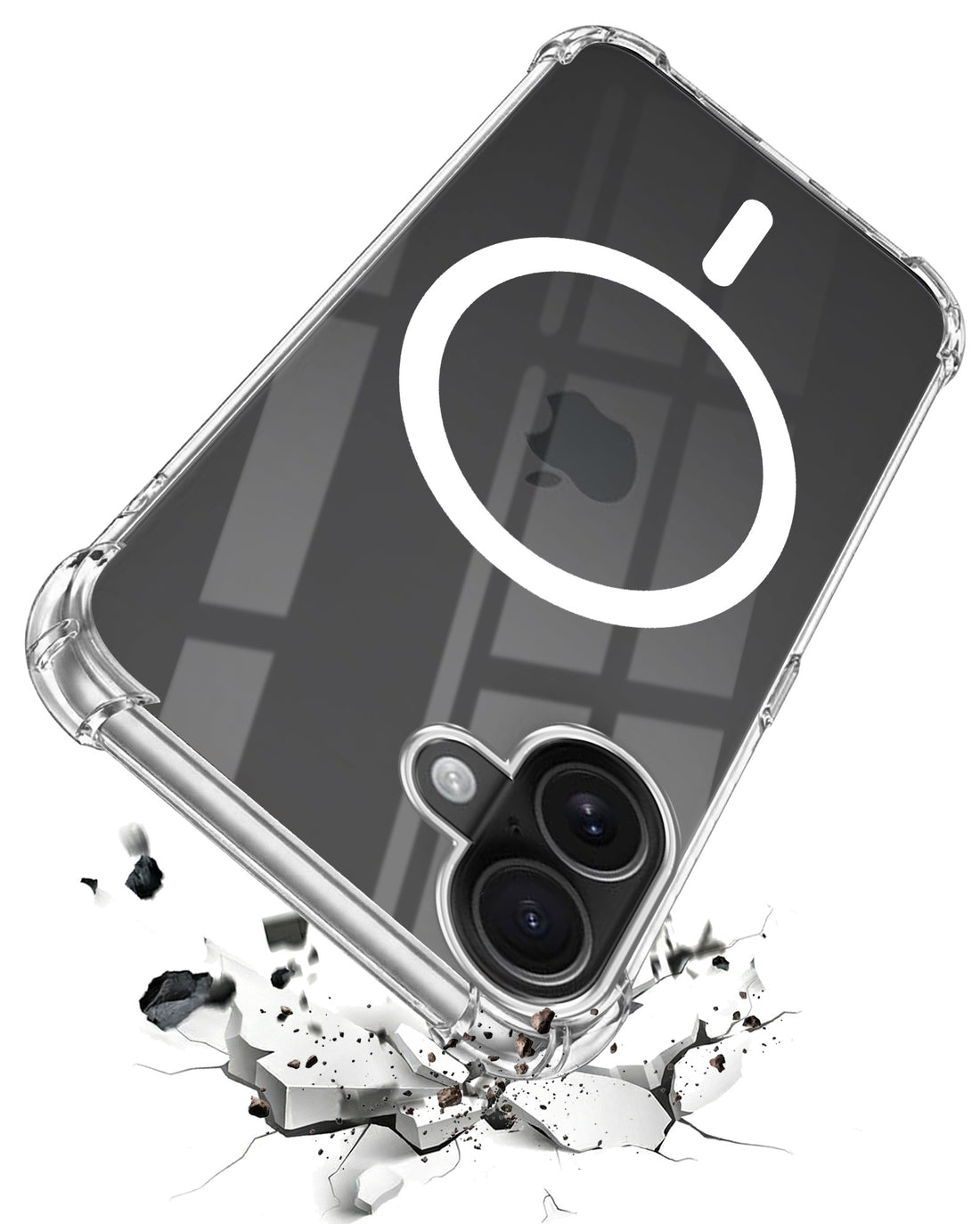 For Apple iPhone 16 Plus Back Cover Shockproof Crystal-Clear (Magsafe Wireless Support | Drop & Camera Protection | Hard Polycarbonate)