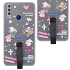 For Vivo U10 Back Cover Case (3D Cute Heart Strap Holder | Camera Protection | Designer Girls Print)