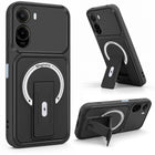 For Poco C81 5G Back Case Cover Metallic (Hybrid Armor Kickstand | MagSafe Compatible | Camera Protection Shockproof)