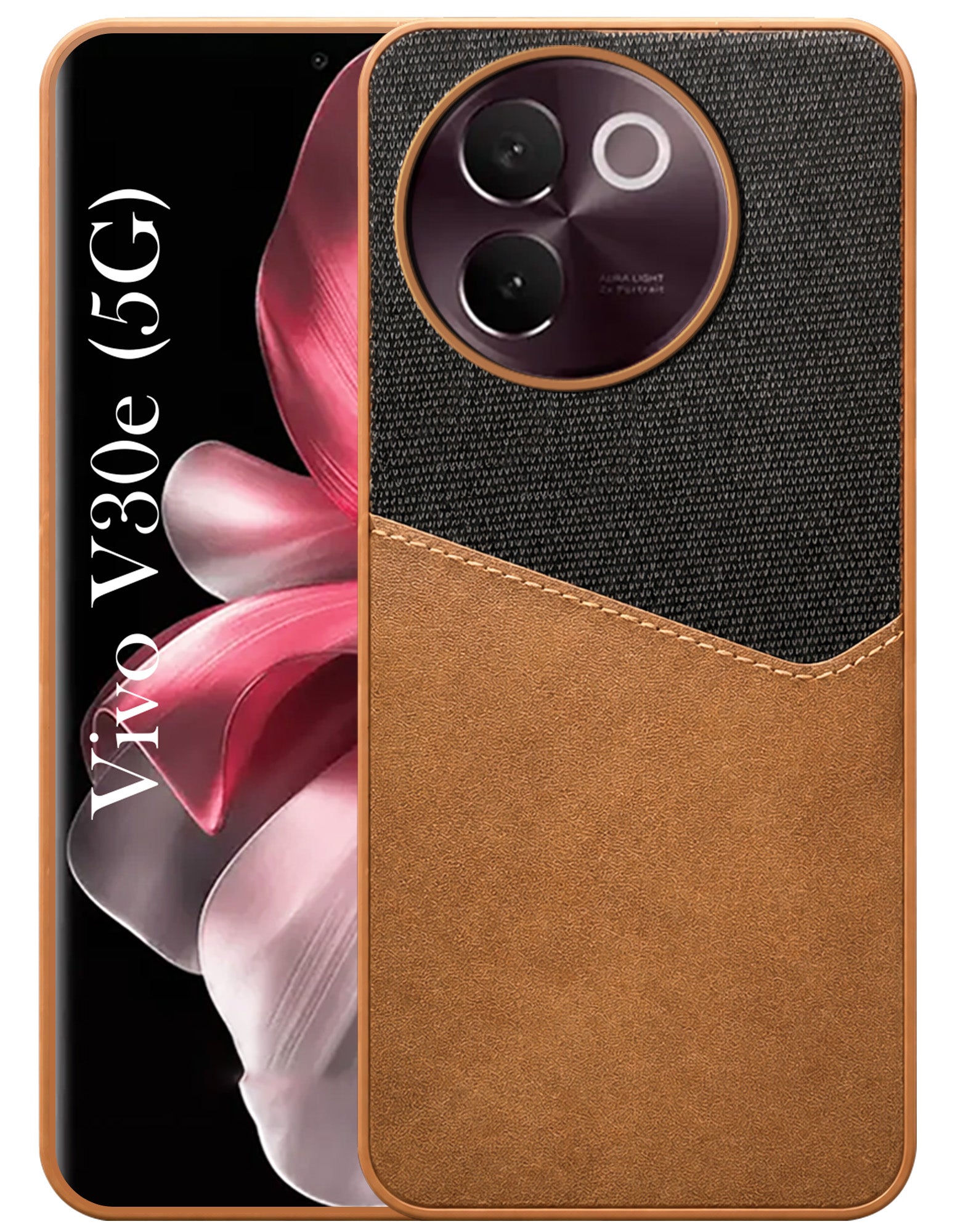 For Vivo V30e 5G Back Cover Case (Dual PU Leather Stitch | Professional Minimalist | Soft and Flexible)