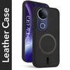 For Vivo T4R Back Cover Case Leather Finish (MagSafe Compatible Wireless Charging | Soft Touch | Camera Bump Protection)