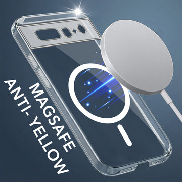 For Google Pixel 6 Back Cover Shockproof Crystal-Clear (MagSafe Wireless Support | Drop & Camera Protection | Hard Polycarbonate)
