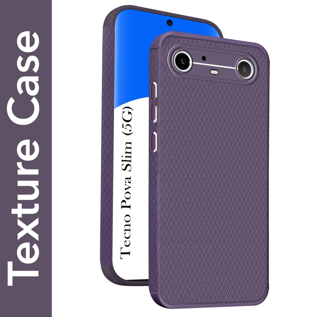 For Tecno Pova Slim Back Cover Case Liquid Silicone (Camera Protection | Side Grip Texture | Soft and Flexible)