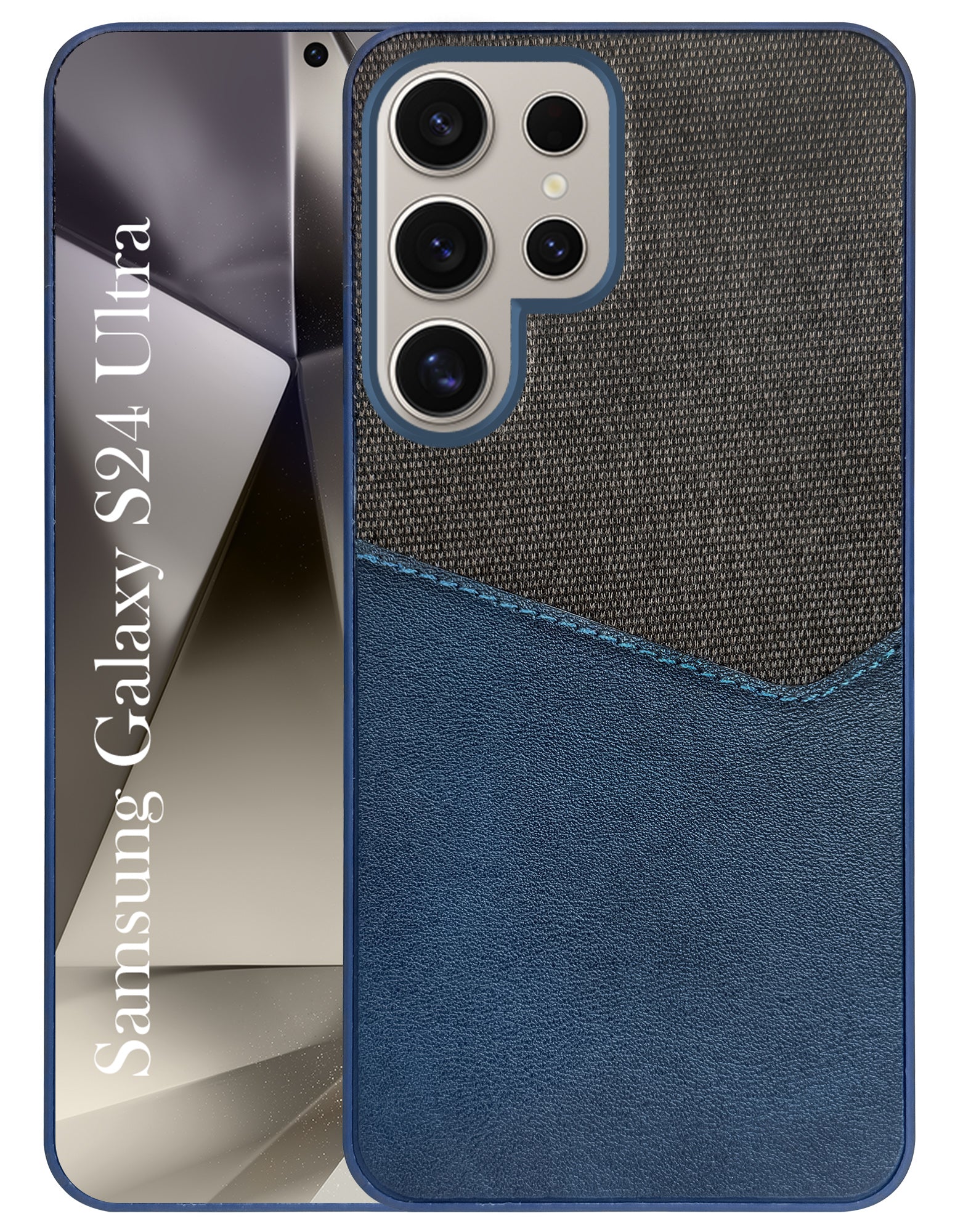 For Samsung Galaxy S24 Ultra Back Cover Case (Dual PU Leather Stitch | Professional Minimalist | Soft and Flexible)