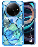 For Xiaomi Redmi A3 2024 | A3X Back Cover Case (Dual Design Glitter Sparkle and Detachable Diamond Print Case | Soft and Flexible)
