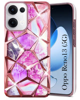 For Oppo Reno13 | Oppo Reno 13 Back Cover Case Girls (Dual Design Glitter Sparkle and Detachable Diamond Print Case | Soft and Flexible)