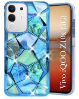 For Vivo iQOO Z10x Back Cover Case (Dual Design Glitter Sparkle and Detachable Diamond Print Case | Soft and Flexible)